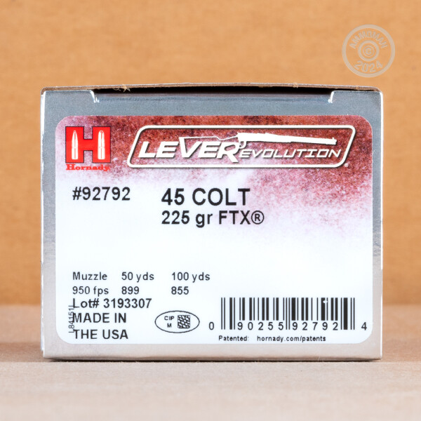 45 Colt Ammo 20 Rounds Of Hornady LEVERevolution 225 Grain FTX At