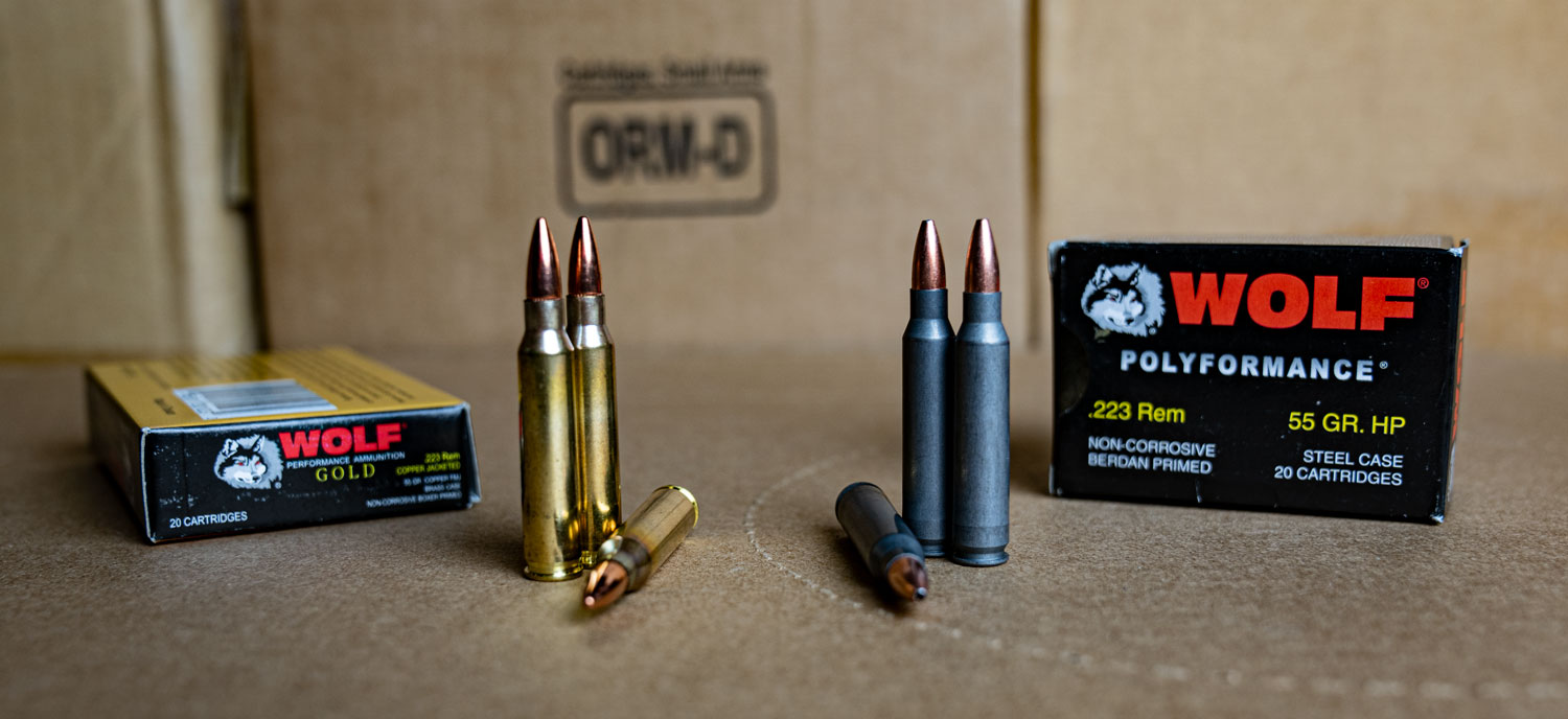 223 5.56x45 Ammo 55gr FMJ Wolf Performance 20 Round Box 