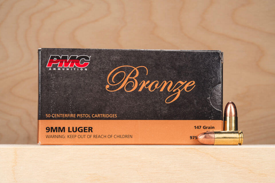Box of PMC Bronze 9mm Luger 147 grain ammo
