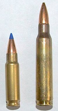5.7x28 Ammo on a table