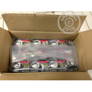 Photo detailing the 5.45X39MM WOLF 69 GRAIN FULL METAL JACKET (1200 ROUNDS) for sale at AmmoMan.com.