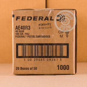 Photograph showing detail of FEDERAL 40 S/W 165 GRAIN #AE40R3 (1000 ROUNDS)