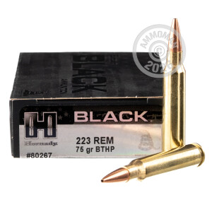 An image of 223 Remington ammo made by Hornady at AmmoMan.com.