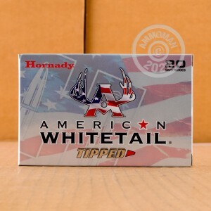 Photograph showing detail of 30-06 SPRINGFIELD HORNADY AMERICAN WHITETAIL TIPPED 165 GRAIN SST (20 ROUNDS)