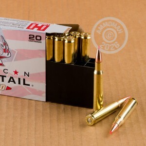 Photo detailing the 30-06 SPRINGFIELD HORNADY AMERICAN WHITETAIL TIPPED 165 GRAIN SST (20 ROUNDS) for sale at AmmoMan.com.