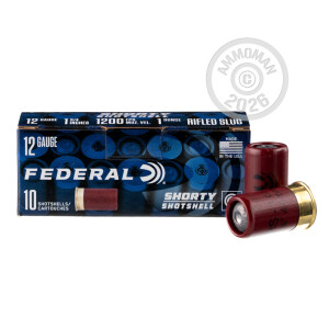 Image of the 12 GAUGE FEDERAL SHORTY SHOTSHELL 1-3/4" 1 OZ. RIFLED SLUG (10 ROUNDS) available at AmmoMan.com.