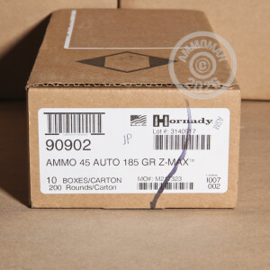 Photo of .45 Automatic JHP ammo by Hornady for sale at AmmoMan.com.