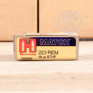 An image of 223 Remington ammo made by Hornady at AmmoMan.com.