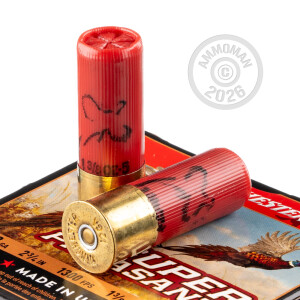 Photo detailing the 12 GAUGE WINCHESTER SUPER PHEASANT 2-3/4" 1-3/8 OZ. #5 SHOT (25 ROUNDS) for sale at AmmoMan.com.