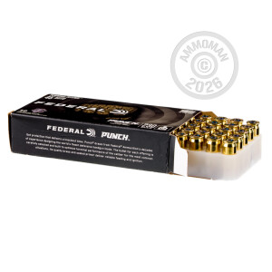 Photo detailing the 45 ACP FEDERAL PUNCH 230 GRAIN JHP (500 ROUNDS) for sale at AmmoMan.com.