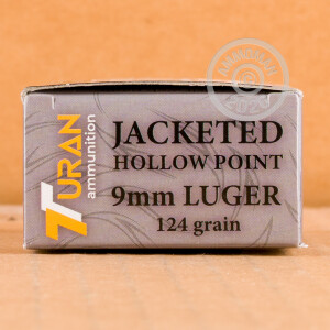 Photo detailing the 9MM TURAN 124 GRAIN JHP (50 ROUNDS) for sale at AmmoMan.com.