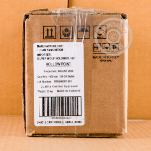 Photo detailing the 9MM TURAN 124 GRAIN JHP (50 ROUNDS) for sale at AmmoMan.com.