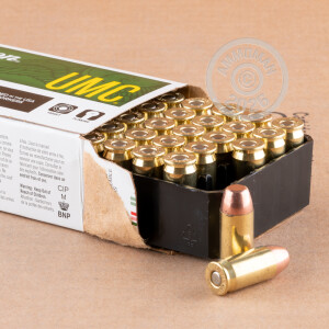 Image detailing the brass case and boxer primers on the Remington ammunition.