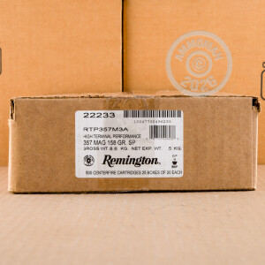 Photograph showing detail of 357 MAGNUM REMINGTON HTP 158 GRAIN SP (20 ROUNDS)