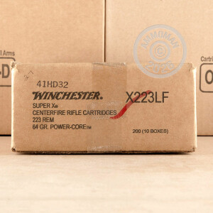 Photo detailing the 223 REMINGTON WINCHESTER SUPER-X POWER CORE 95/5 64 GRAIN HP (20 ROUNDS) for sale at AmmoMan.com.