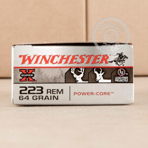 Photo detailing the 223 REMINGTON WINCHESTER SUPER-X POWER CORE 95/5 64 GRAIN HP (20 ROUNDS) for sale at AmmoMan.com.