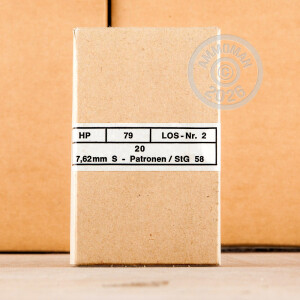 Photo detailing the 308 WIN SURPLUS HIRTENBERGER 146 GRAIN FMJ (240 ROUNDS) for sale at AmmoMan.com.