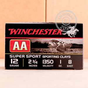 Image of 12 GAUGE WINCHESTER AA SUPER SPORT SPORTING CLAYS 2-3/4" 1 OZ. #8 SHOT (25 ROUNDS)