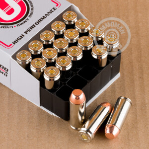 A photo of a box of Underwood ammo in 50 Action Express.