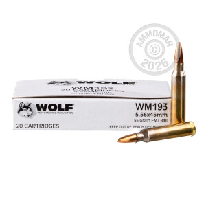 Image of 5.56x45mm rifle ammunition at AmmoMan.com.