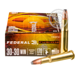 Photograph showing detail of 30-30 WIN FEDERAL FUSION 170 GRAIN FUSION (20 ROUNDS)