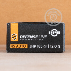 A photo of a box of Prvi Partizan ammo in .45 Automatic.