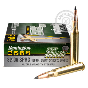 Photo detailing the 30-06 SPRINGFIELD REMINGTON 180 GRAIN SCIROCCO BONDED (200 ROUNDS) for sale at AmmoMan.com.