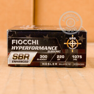 An image of 300 AAC Blackout ammo made by Fiocchi at AmmoMan.com.