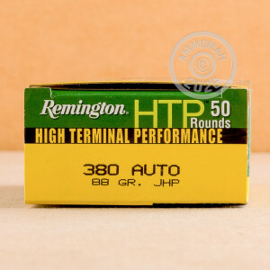 Image of 380 AUTO REMINGTON HTP 88 GRAIN JACKETED HOLLOW POINT (500 ROUNDS)