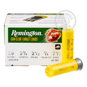 Image of 20 GAUGE REMINGTON GUN CLUB TARGET LOAD 2-3/4" 7/8 OUNCE #7.5 SHOT (25 ROUNDS)