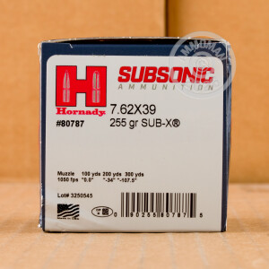 Image of 7.62X39 HORNADY SUBSONIC 255 GRAIN SUB-X (20 ROUNDS)