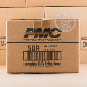 Image detailing the brass case on the PMC ammunition.