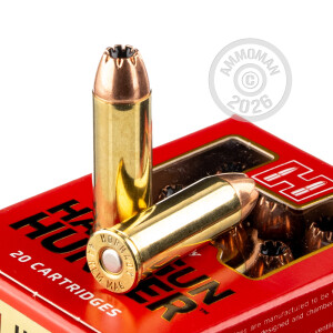 Photo detailing the 44 MAGNUM HORNADY HANDGUN HUNTER 200 GRAIN MONOFLEX (20 ROUNDS) for sale at AmmoMan.com.