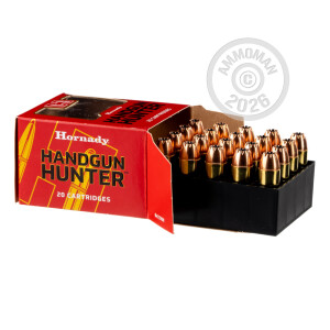 Photo detailing the 44 MAGNUM HORNADY HANDGUN HUNTER 200 GRAIN MONOFLEX (20 ROUNDS) for sale at AmmoMan.com.