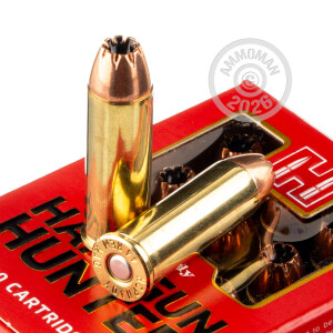 Photo detailing the 44 MAGNUM HORNADY HANDGUN HUNTER 200 GRAIN MONOFLEX (20 ROUNDS) for sale at AmmoMan.com.