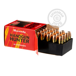 Photograph showing detail of 44 MAGNUM HORNADY HANDGUN HUNTER 200 GRAIN MONOFLEX (20 ROUNDS)