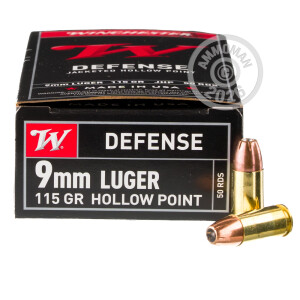 Image of 9MM LUGER WINCHESTER USA 115 GRAIN JHP (50 ROUNDS)