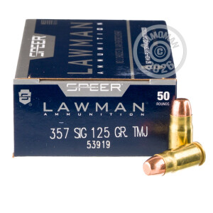 Image of the 357 SIG SPEER LAWMAN 125 GRAIN TMJ (50 ROUNDS) available at AmmoMan.com.