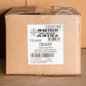 Photograph showing detail of .45 ACP +P MAGTECH FIRST DEFENSE 165 GRAIN SCHP (20 ROUNDS)