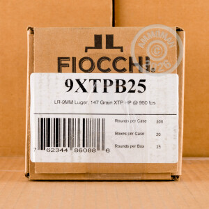 An image of 9mm Luger ammo made by Fiocchi at AmmoMan.com.