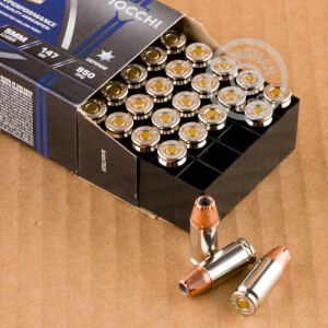 An image of 9mm Luger ammo made by Fiocchi at AmmoMan.com.