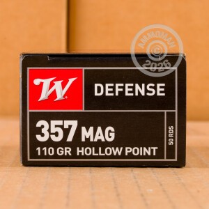 Photograph showing detail of 357 MAGNUM WINCHESTER 110 GRAIN JHP (50 ROUNDS)