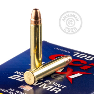 Photo detailing the 22 WMR CCI MAXI-MAG 40 GRAIN JHP (125 ROUNDS) for sale at AmmoMan.com.