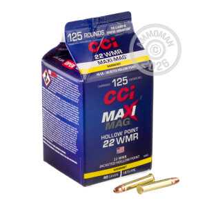 Image of 22 WMR CCI MAXI-MAG 40 GRAIN JHP (125 ROUNDS)