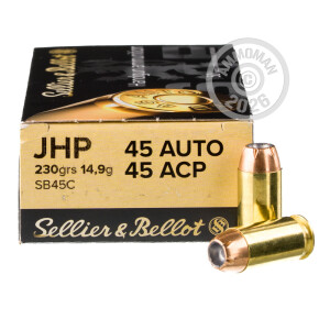 Image of 45 ACP SELLIER & BELLOT 230 GRAIN JHP (1000 ROUNDS)