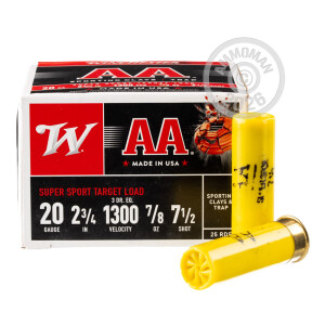Image of 20 GAUGE WINCHESTER AA 2-3/4" 7/8 OZ. #7.5 SHOT (250 ROUNDS)