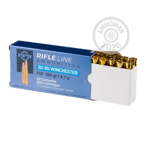 Photo of 30-30 Winchester flat soft point ammo by Prvi Partizan for sale.