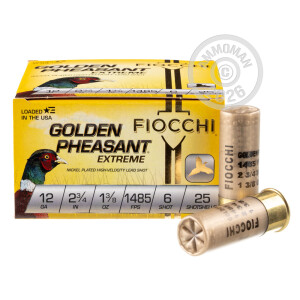 Image of 12 GAUGE FIOCCHI GOLDEN PHEASANT 2-3/4" 1-3/8 OZ. #6 SHOT (25 ROUNDS)