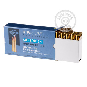 Image of the 303 BRITISH PRVI PARTIZAN 180 GRAIN SP (20 ROUNDS) available at AmmoMan.com.