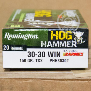 Image of the 30-30 WINCHESTER REMINGTON HOG HAMMER TSX 150 GRAIN HP (20 ROUNDS) available at AmmoMan.com.
